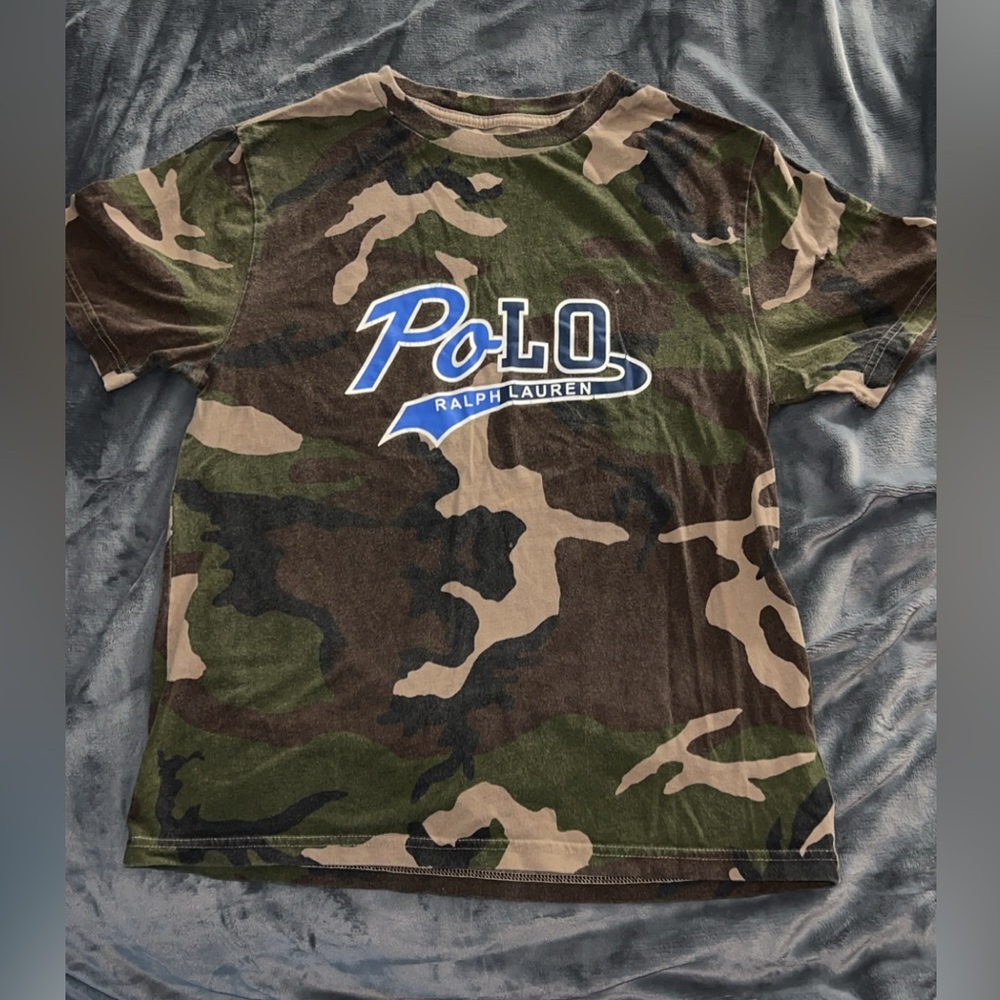 Polo by Ralph Lauren Green and Brown Camouflage Tee